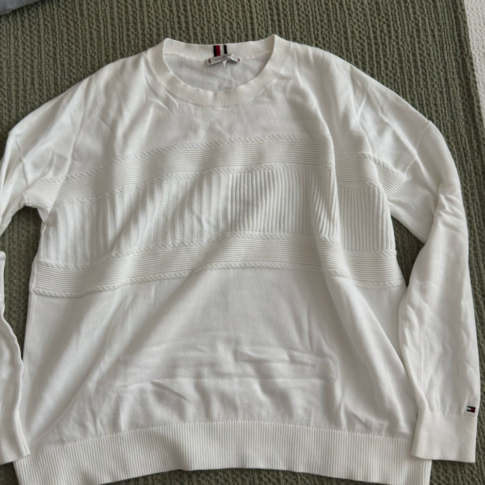 Tommy Hilfiger White Crewneck Sweater